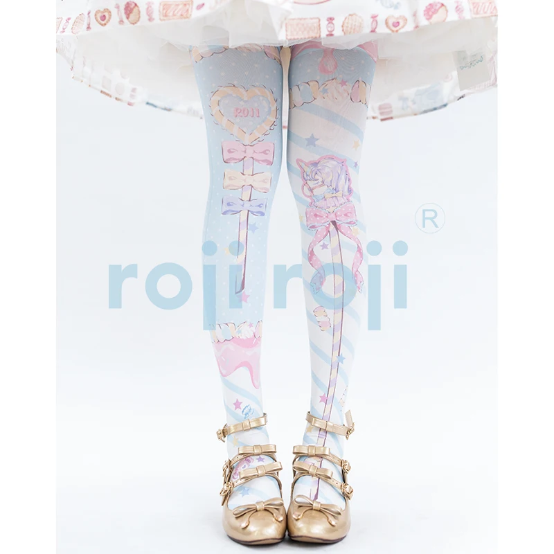 Lolita Ponožky dámske v Lete a na Jeseň Mid-Ponožky Velvet Vytlačené podkolienky Lolita Japonský Ponožky 4