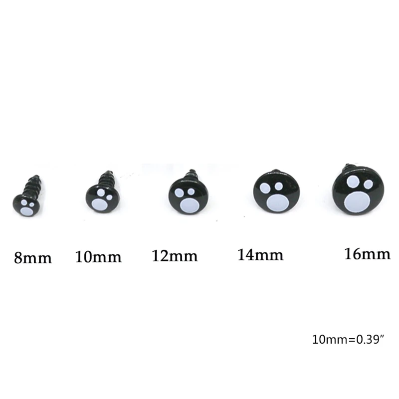100ks Doll Eyes Cartoon Bezpečnosti Oči pre Plyšového Medveďa Bábkové Bábiky DIY 8-16 mm AXYA 3