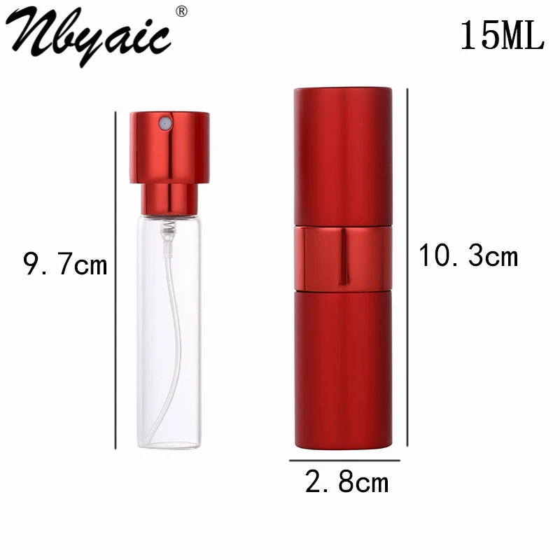Nbyaic 100ks parfum fľašu 8ml 15ml prenosné rotačné výplň sklo líniové fľaša jemné hmlu prázdnu fľašu cestovné sprejová fľašu 1