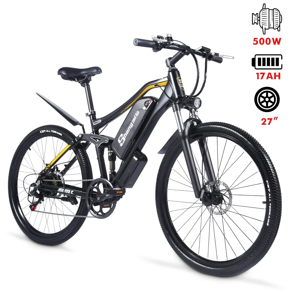 Elektrický Bicykel M60 Plus Horských Klince 500W pánske Cyklistické 27.5 Palcový Vonku Na Pláži MTB 48V17AH Šport, jazda na Bicykli Snowbike ShengMilo 0