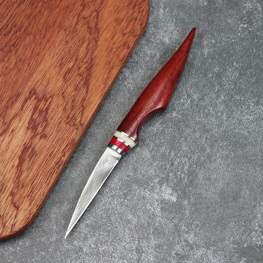 JUNSHENG 3-palcový ručné profesionálny kuchár Damasku ocele VG10 multifunkčné kuchynské nožom 0