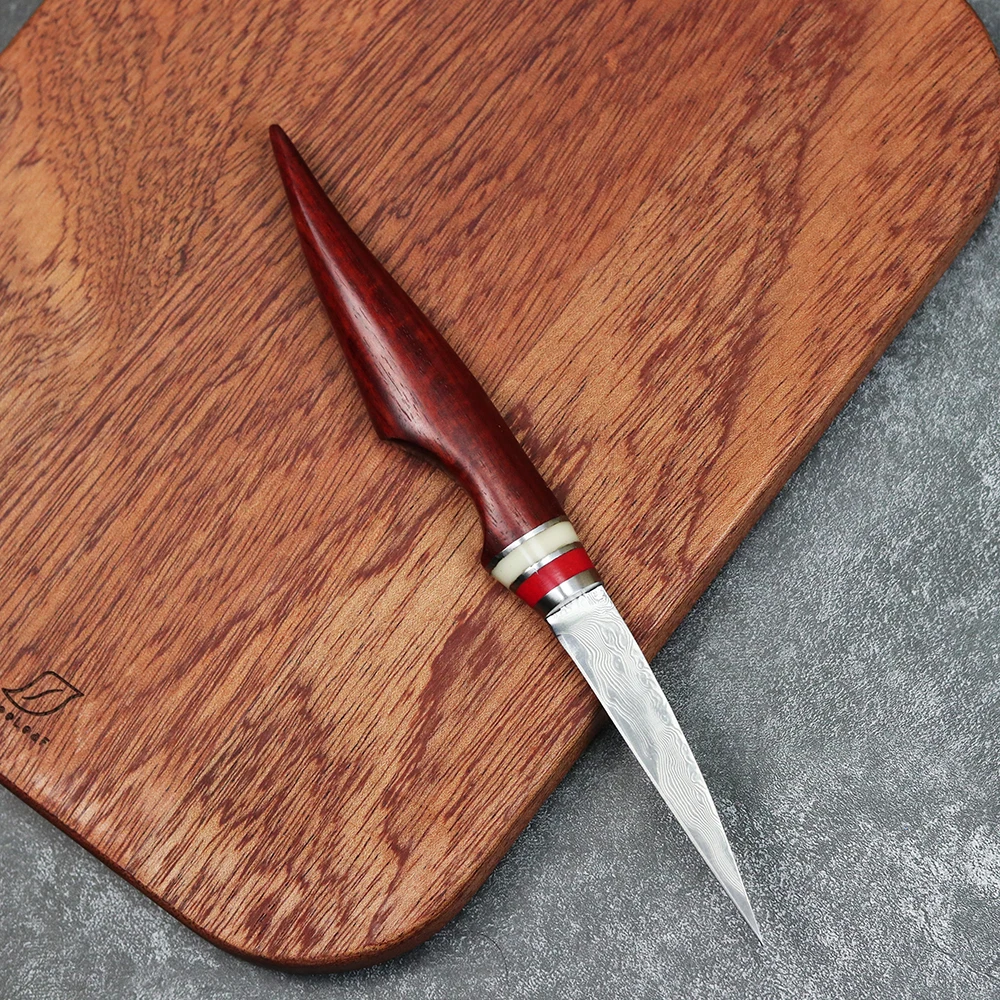 JUNSHENG 3-palcový ručné profesionálny kuchár Damasku ocele VG10 multifunkčné kuchynské nožom 1