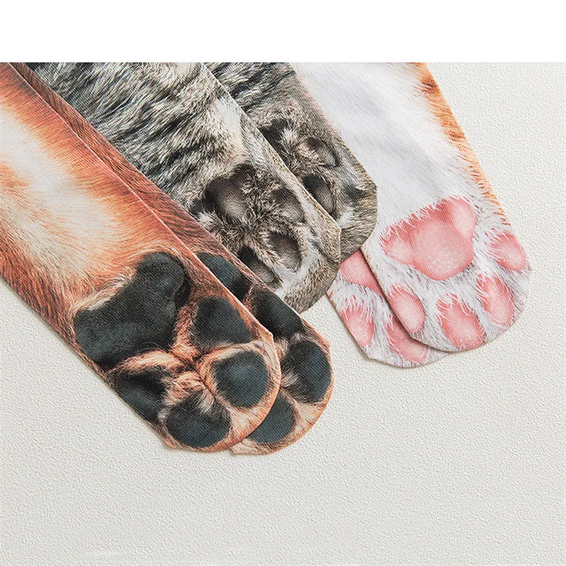 3D Bavlna Leopard Ponožky Ženy Zábavné Vytlačené Zvierat Ponožky Kawaii Bežné Šťastný Fashion Vysoké Ponožky 2