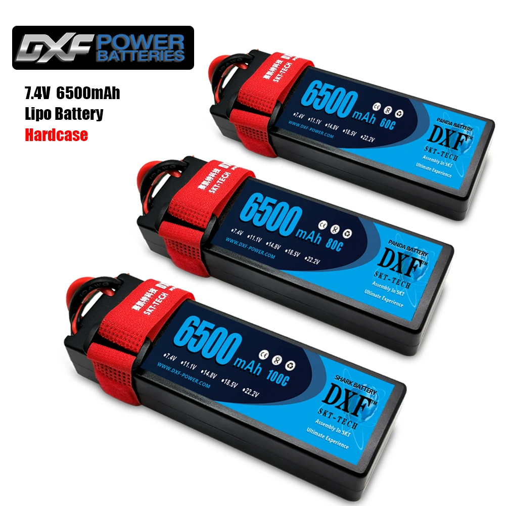 2 KS DXF 2S Lipo Batérie 7.4 V 6500mah Lipo Batérie pre RC Hardcase 1/10 1/8 Stupnice Pre TRXXX Slash 4x4 RC Auto 3