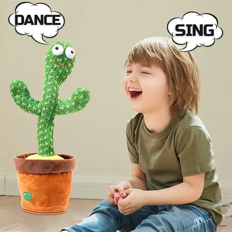 Hovorí Plyšové Cactuss Tanečník Hračka Svetelný Nahrávanie Naučiť Sa Hovoriť Krútenie Plyšové Hračky Kaktus Elektrické Spev 120 Piesní 0