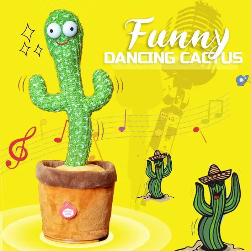 Hovorí Plyšové Cactuss Tanečník Hračka Svetelný Nahrávanie Naučiť Sa Hovoriť Krútenie Plyšové Hračky Kaktus Elektrické Spev 120 Piesní 1