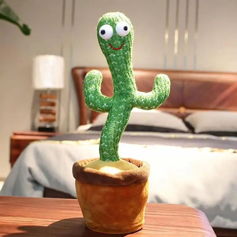 Hovorí Plyšové Cactuss Tanečník Hračka Svetelný Nahrávanie Naučiť Sa Hovoriť Krútenie Plyšové Hračky Kaktus Elektrické Spev 120 Piesní 2