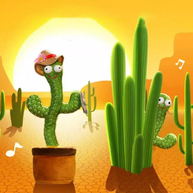 Hovorí Plyšové Cactuss Tanečník Hračka Svetelný Nahrávanie Naučiť Sa Hovoriť Krútenie Plyšové Hračky Kaktus Elektrické Spev 120 Piesní 4