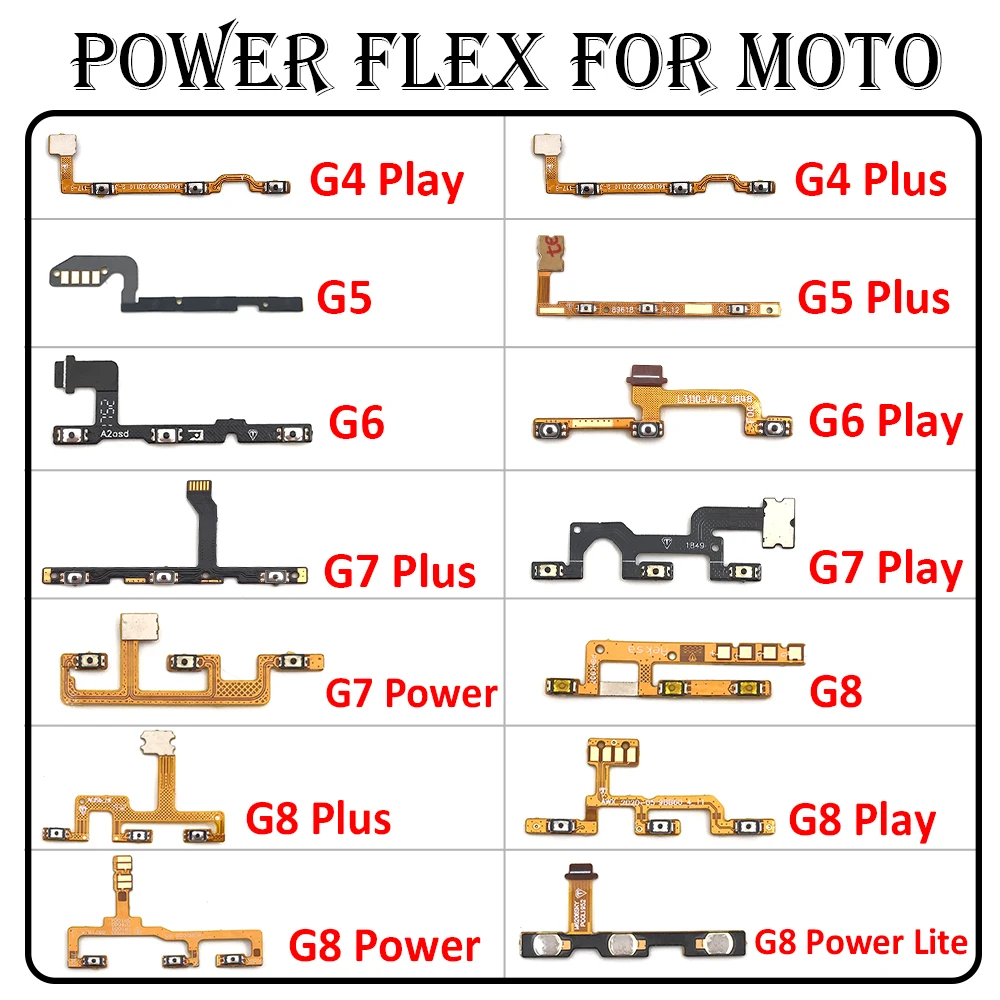 20Pcs/Veľa vypínač Hlasitosti Tlačidlo Na Vypnutie Tlačidlo Flex Kábel Pre Motorola Moto G4 G5 G6 G7 G8 G9 E7 Plus Hrať 3