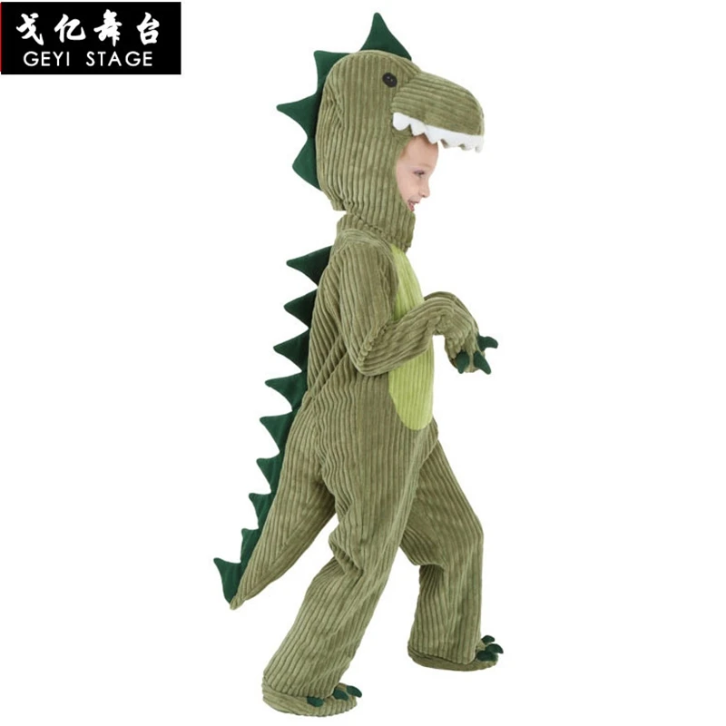 Nové Dinosaura Kigurumi Zelená Cartoon Zvierat Jumpsuit Halloween Cosplay Vianočné kostýmy pre rodič-dieťa Flanelové Pohodlné 0