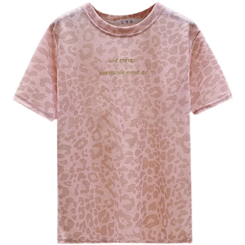 BETHQUENOY Plus Veľkosť Ženy T-Shirt Leopard Topy Tee Tričko Femme Bavlna Letné Tričká Žena Šaty Modrej Poleras Mujer Camisetas 1