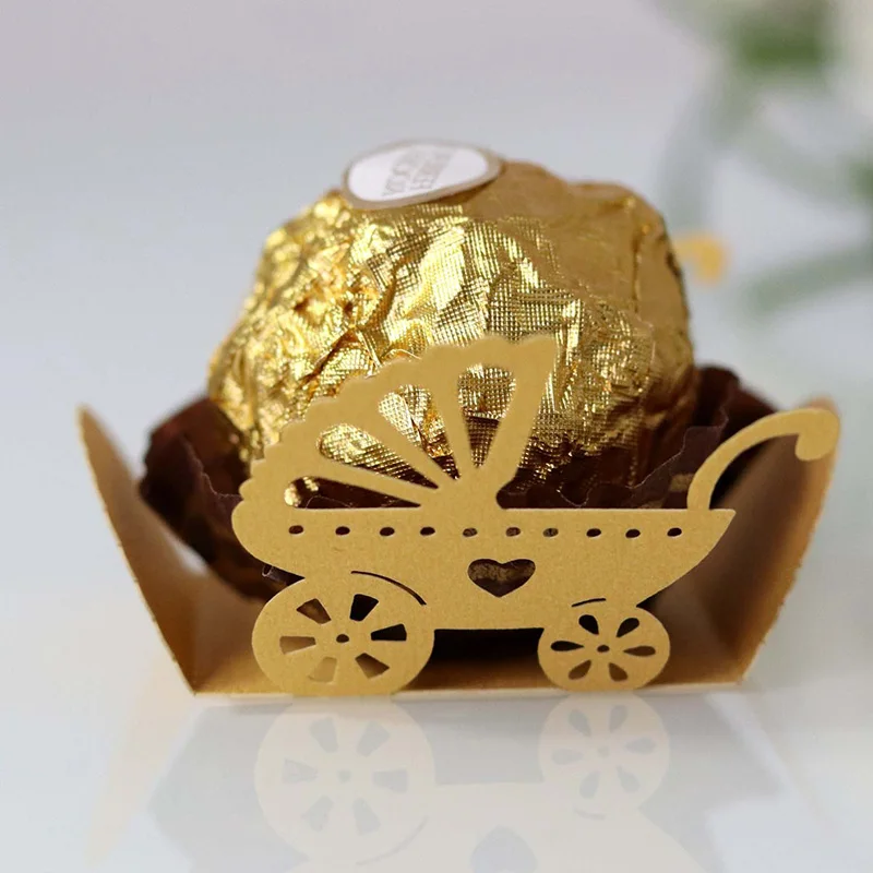 50pcs kočíka Laserom Rezané Cupcake Wrapper Linkovej lodnej prepravy do Pečiva Pohár Čokoládu Tortu Na Svadbu, Narodeninovú Party Prospech Dekorácie 3