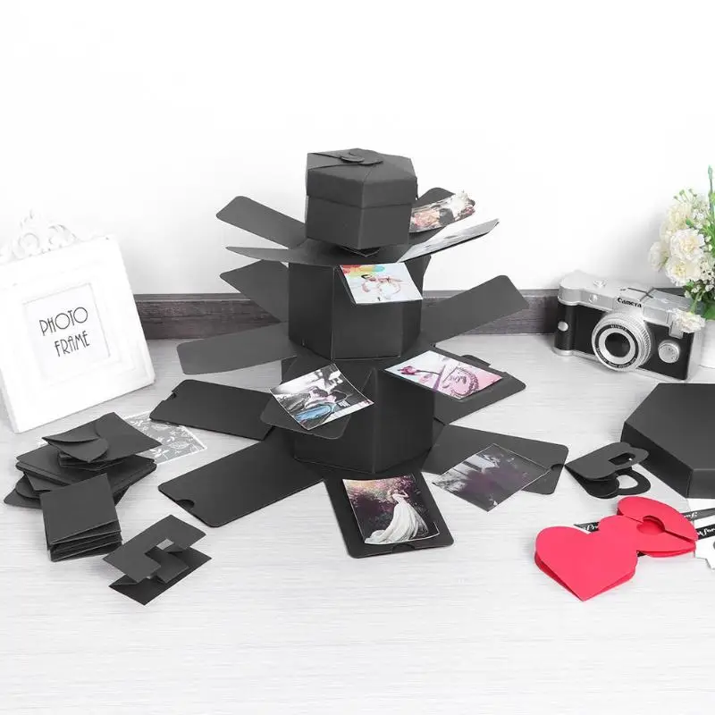 Ručné Prekvapenie Výbuchu Box Šesťhranné DIY fotoalbum Scrapbooking Darčeka pre Valentine Svadby, Narodeniny Vianočný Darček 2