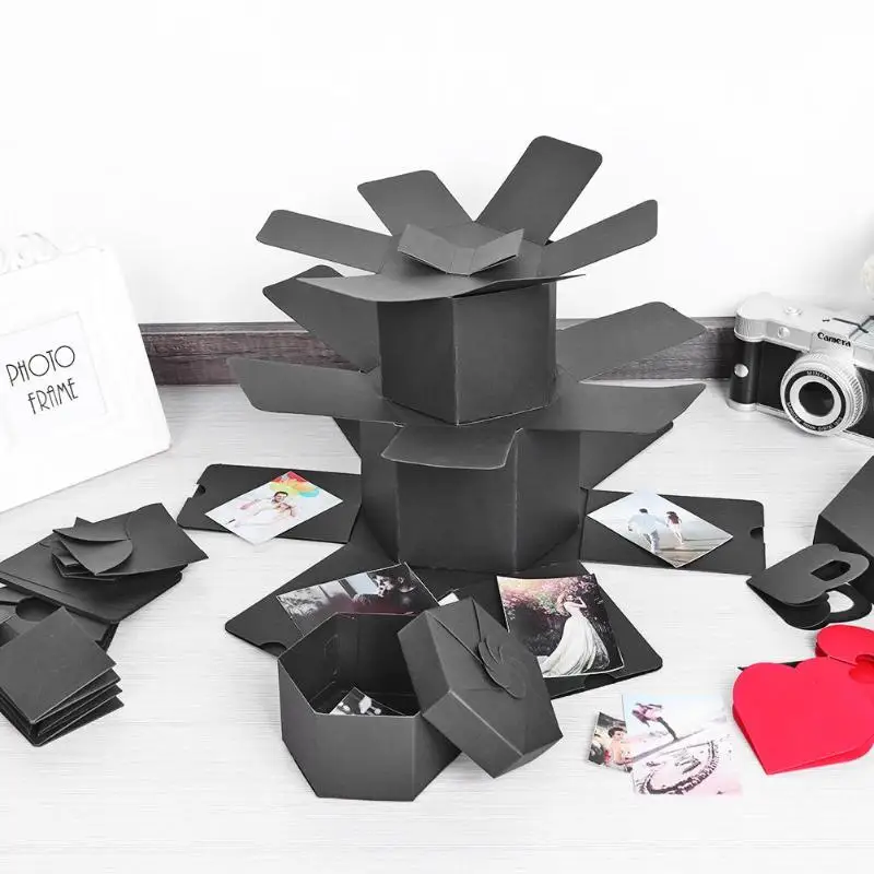Ručné Prekvapenie Výbuchu Box Šesťhranné DIY fotoalbum Scrapbooking Darčeka pre Valentine Svadby, Narodeniny Vianočný Darček 3
