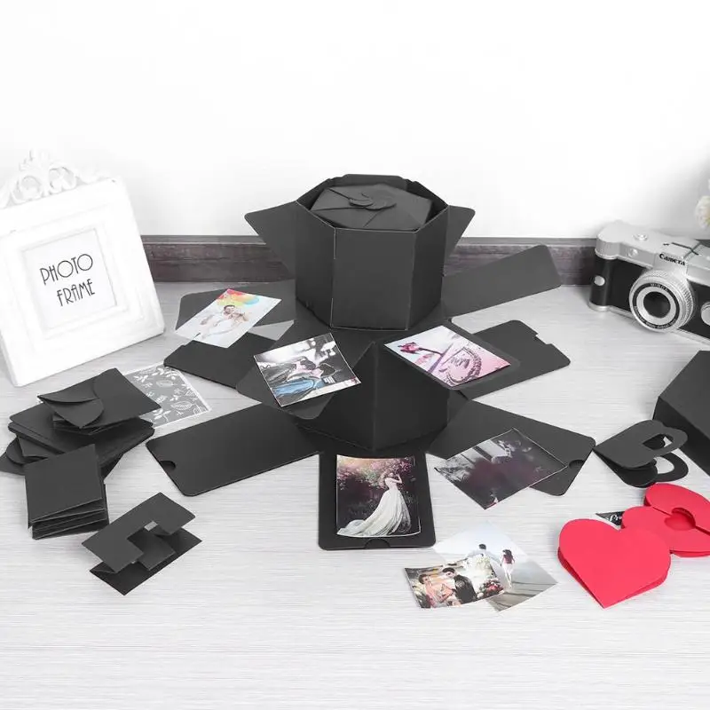 Ručné Prekvapenie Výbuchu Box Šesťhranné DIY fotoalbum Scrapbooking Darčeka pre Valentine Svadby, Narodeniny Vianočný Darček 4