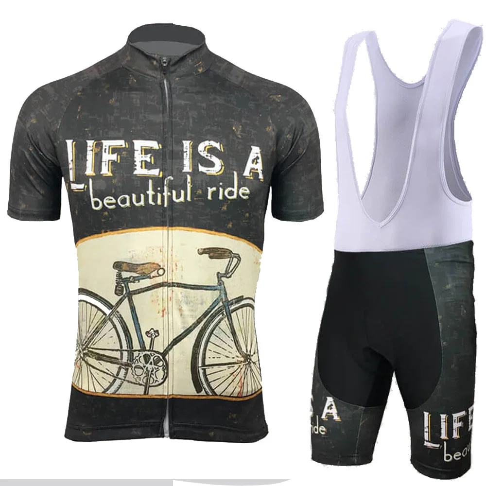Život je Krásny Jazda na Bicykli Jersey Nastaviť Mužov Cyklistické Oblečenie Letné Cyklistické Šortky Cestnej Bike Vyhovovali MTB Nosenie Maillot Culotte 3