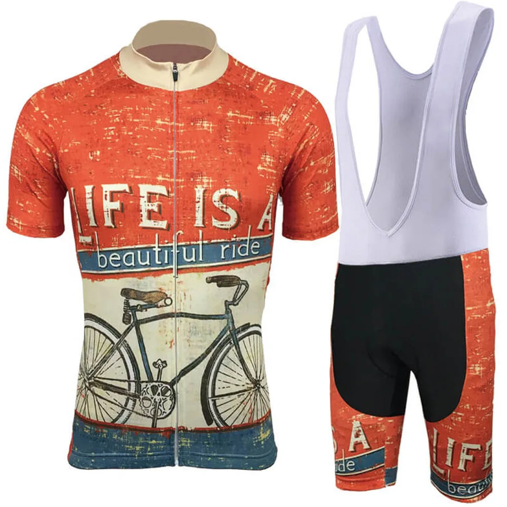 Život je Krásny Jazda na Bicykli Jersey Nastaviť Mužov Cyklistické Oblečenie Letné Cyklistické Šortky Cestnej Bike Vyhovovali MTB Nosenie Maillot Culotte 5