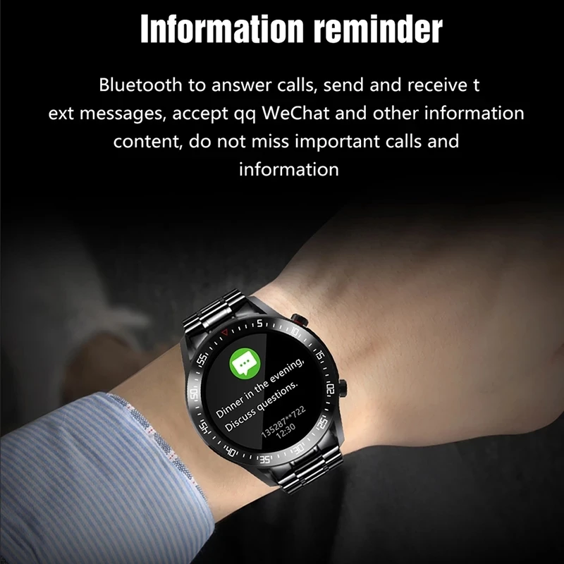 LIGE Luxusné značky pánske hodinky 2021 Nové Oceľové pásmo Fitness sledovať tepovú frekvenciu, krvný tlak Činnosť tracker Smart Hodinky Pre Mužov 0