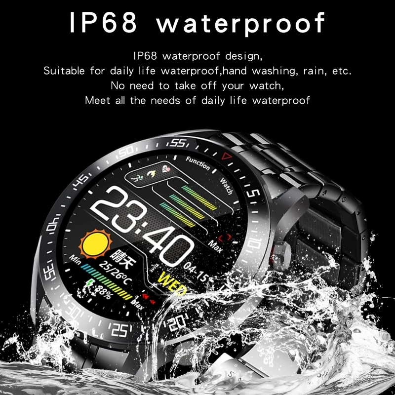 LIGE Luxusné značky pánske hodinky 2021 Nové Oceľové pásmo Fitness sledovať tepovú frekvenciu, krvný tlak Činnosť tracker Smart Hodinky Pre Mužov 1
