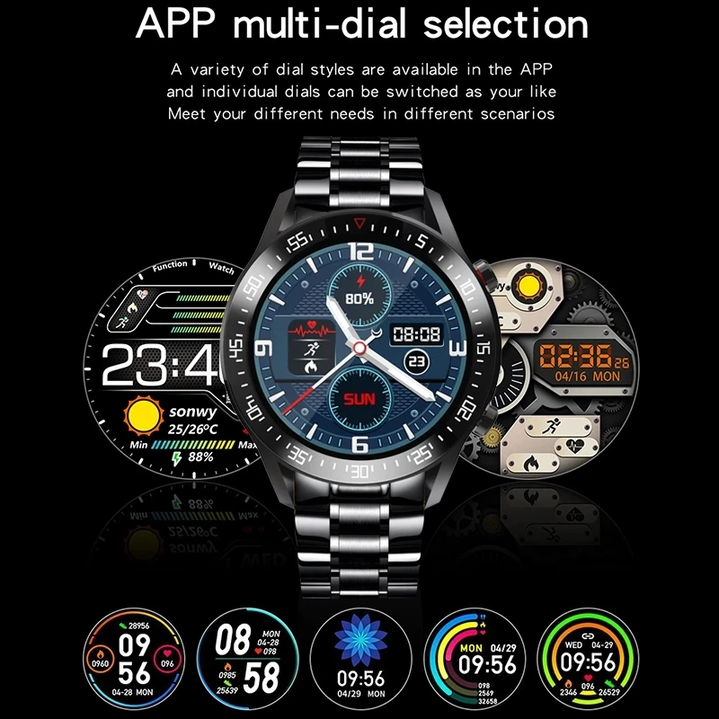 LIGE Luxusné značky pánske hodinky 2021 Nové Oceľové pásmo Fitness sledovať tepovú frekvenciu, krvný tlak Činnosť tracker Smart Hodinky Pre Mužov 3