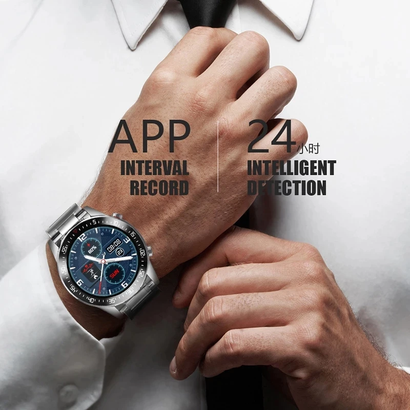 LIGE Luxusné značky pánske hodinky 2021 Nové Oceľové pásmo Fitness sledovať tepovú frekvenciu, krvný tlak Činnosť tracker Smart Hodinky Pre Mužov 4