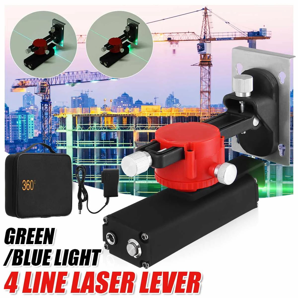 ZEAST Zelené/Modré Svetlo 4-line Laser Úrovni 360 Degre Horizontálne A Vertikálne 3D Úroveň Silný 532nm Vlnová dĺžka Opatrenie Nástroje 3