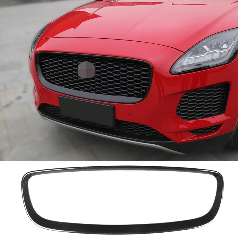 Auto Styling Príslušenstvo 1pcs ABS Uhlíkových Vlákien Textúra Prednej Mriežky Osnovy Výbava Rám, Kryt na Jaguar E-TEMPO 2018-2020 3