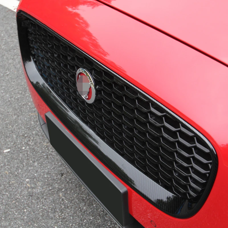 Auto Styling Príslušenstvo 1pcs ABS Uhlíkových Vlákien Textúra Prednej Mriežky Osnovy Výbava Rám, Kryt na Jaguar E-TEMPO 2018-2020 4