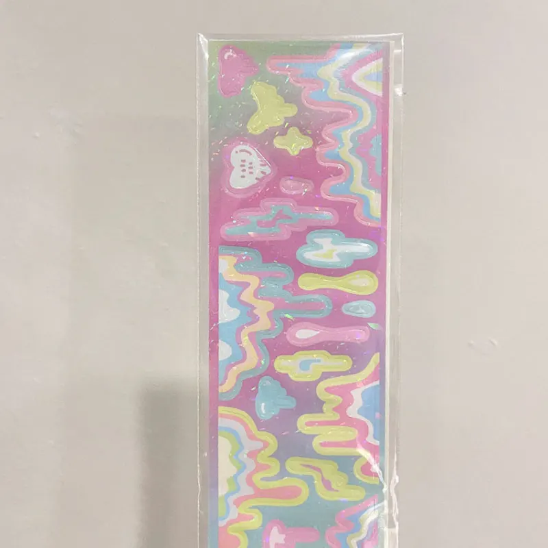 In Kawaii Gradient Farba Vlny Laser Nálepky DIY Scrapbooking Kalendár Notebook Papiernictvo Hračka Nálepky kórejský Dekorácie Stick 4