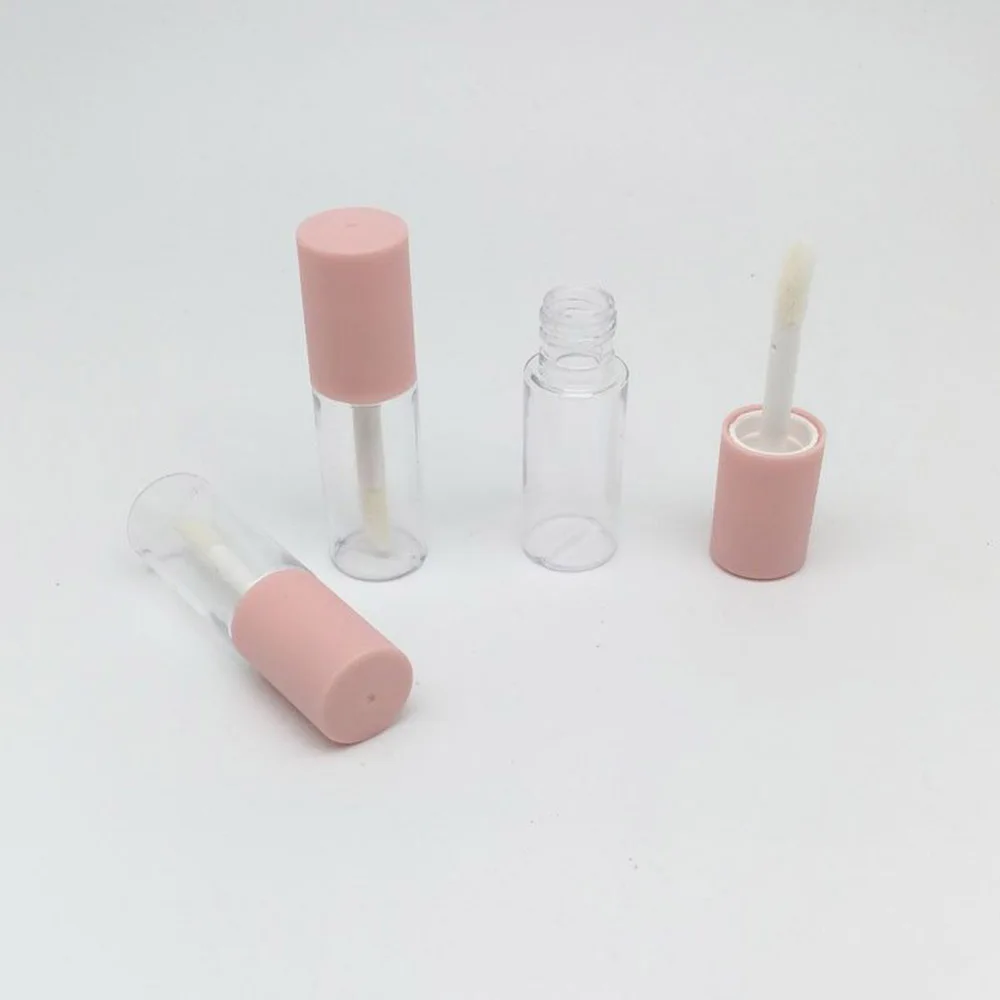 10pcs-4 ml Pink Lip Glaze Lesk na Pery Trubice Prázdne Rias Kefa Kontajner Esenciálny Olej Rúž Prútik Balzam na Pery Fľašiach 5