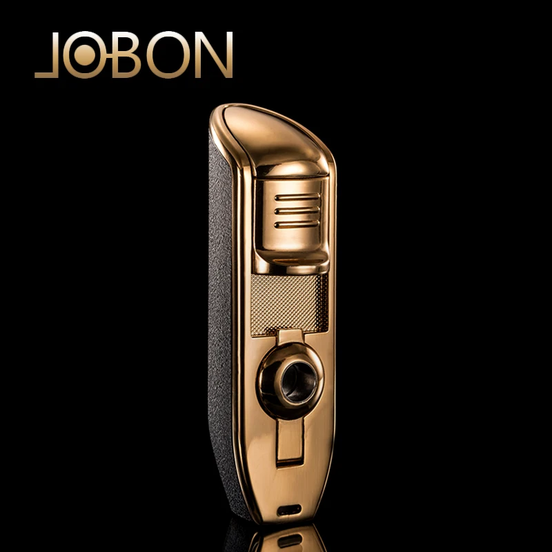Jobon módne kovové luxusnom štýle ľahšia výroba fajčenie príslušenstva, trojitý jet plameň pre cigareta bez darčekovej krabičke 0