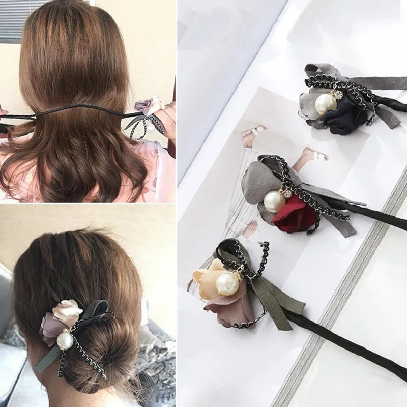 Kvet Vlasy Príslušenstvo Buchta Maker Dievča Šišku Zariadenia Rýchle Pearl Vlasy Kapely DIY Účes Čelenka na Vlasy Braiders 5