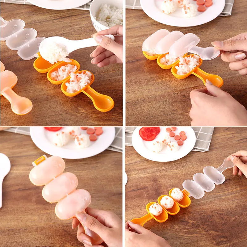 Dieťa Ryža Loptu Formy Mocní Jedlo Dekorácie Deti Obed DIY Sushi Maker Plesne Kuchynské Náradie HY99 1