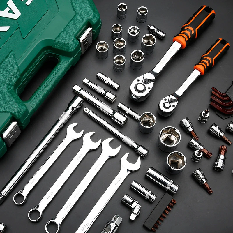 Profesionálne Auto Repair Tool Set 1/4-Palcový 24 / 72 Zubov Račňový Uťahovák Dávky ToolsAuto Oprava Tool Kit Zásuvky s Tool Box 2