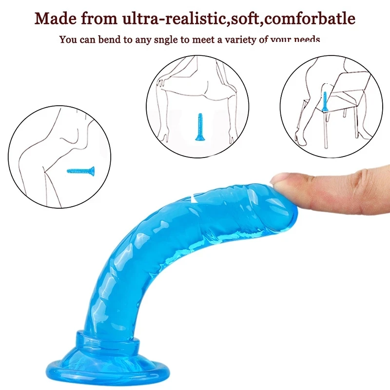 Dildo Análny Masturbator Sexuálne Hračky Super Silné prísavky Erotické Jelly Plaything pre Ženy Umelý Penis G-Spot Simulácia 4