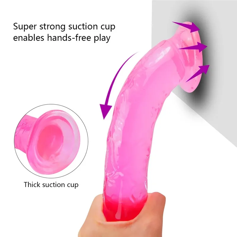 Dildo Análny Masturbator Sexuálne Hračky Super Silné prísavky Erotické Jelly Plaything pre Ženy Umelý Penis G-Spot Simulácia 5