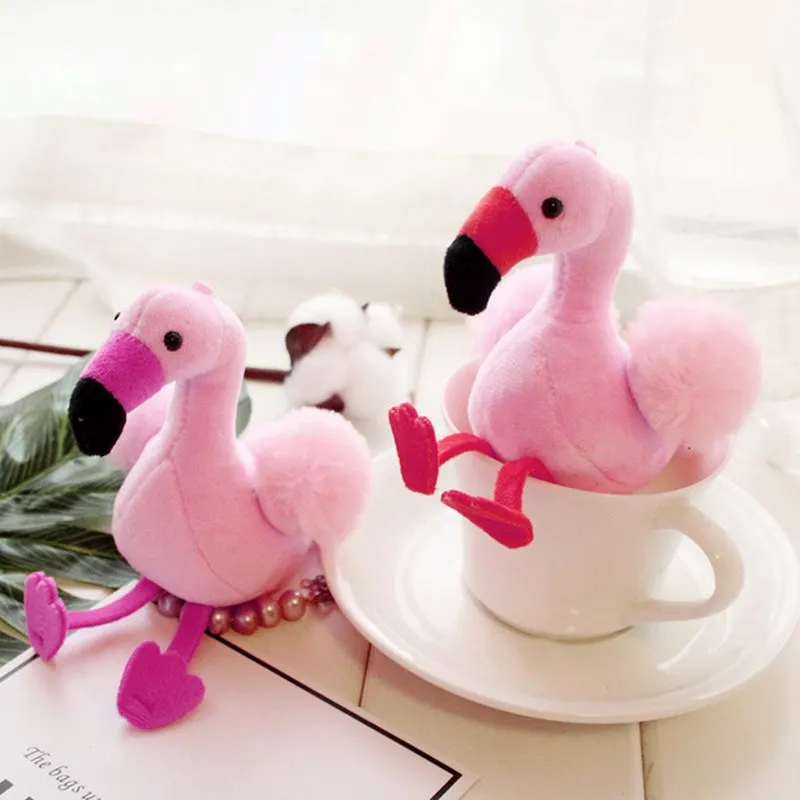 1Pcs Flamingo Vták Plyšové Keychain plyšáka Voľne žijúcich živočíchov Zberateľskú Mäkké Plyšové Hračka Bábika Darček k Narodeninám Pre Dievča 1