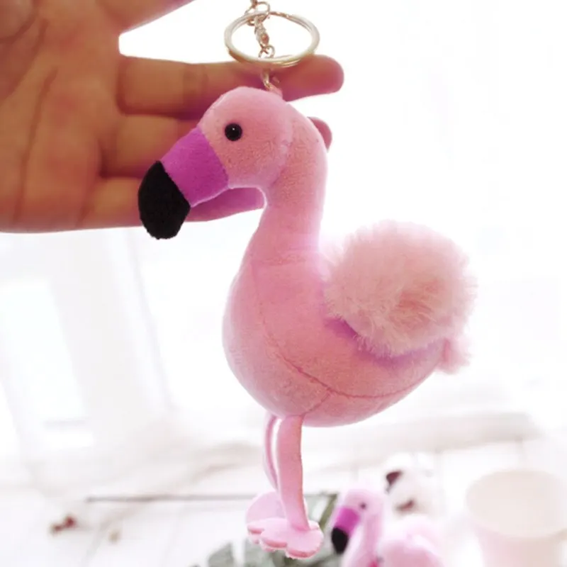 1Pcs Flamingo Vták Plyšové Keychain plyšáka Voľne žijúcich živočíchov Zberateľskú Mäkké Plyšové Hračka Bábika Darček k Narodeninám Pre Dievča 2