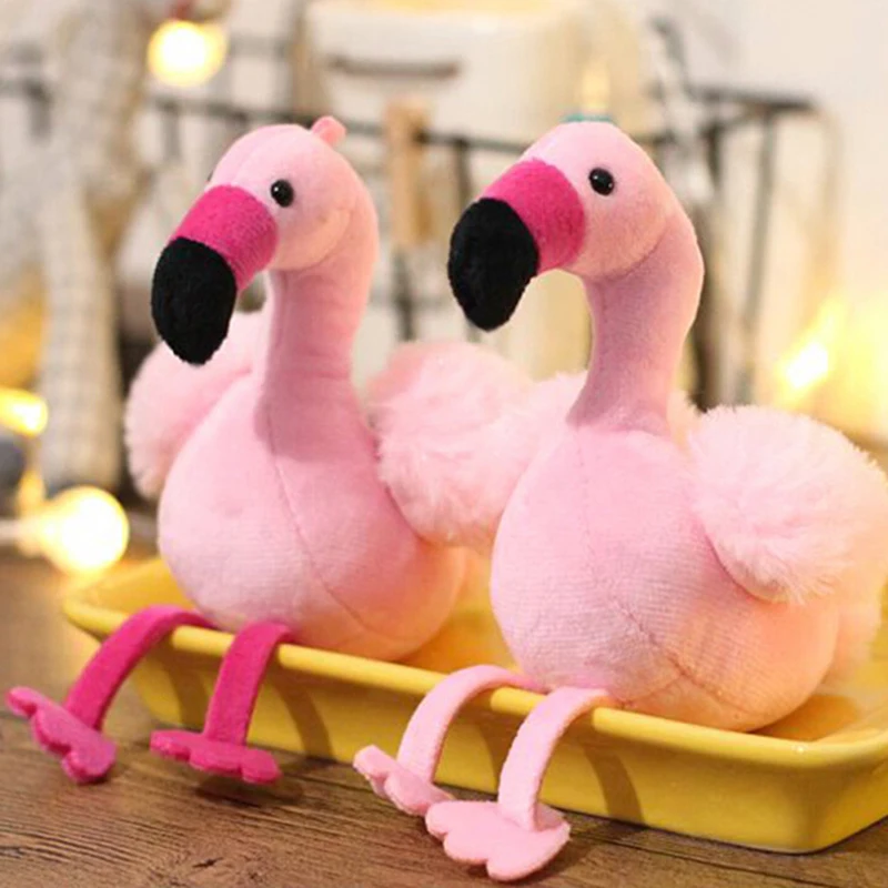 1Pcs Flamingo Vták Plyšové Keychain plyšáka Voľne žijúcich živočíchov Zberateľskú Mäkké Plyšové Hračka Bábika Darček k Narodeninám Pre Dievča 3