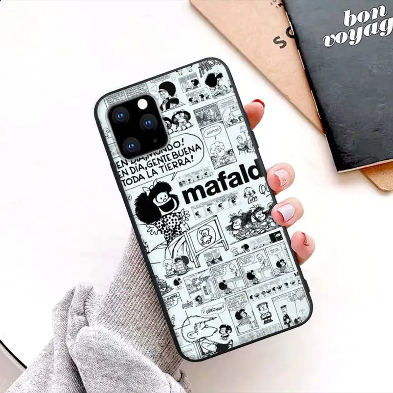 Horúce Mafalda Čierne Silikónové Mobilný Telefón Kryt Puzdro Pre Huawei P9 P10 P20 P30 P40 Lite Pro P Smart 2019 2020 0