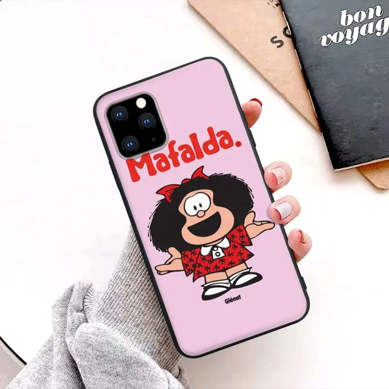 Horúce Mafalda Čierne Silikónové Mobilný Telefón Kryt Puzdro Pre Huawei P9 P10 P20 P30 P40 Lite Pro P Smart 2019 2020 3