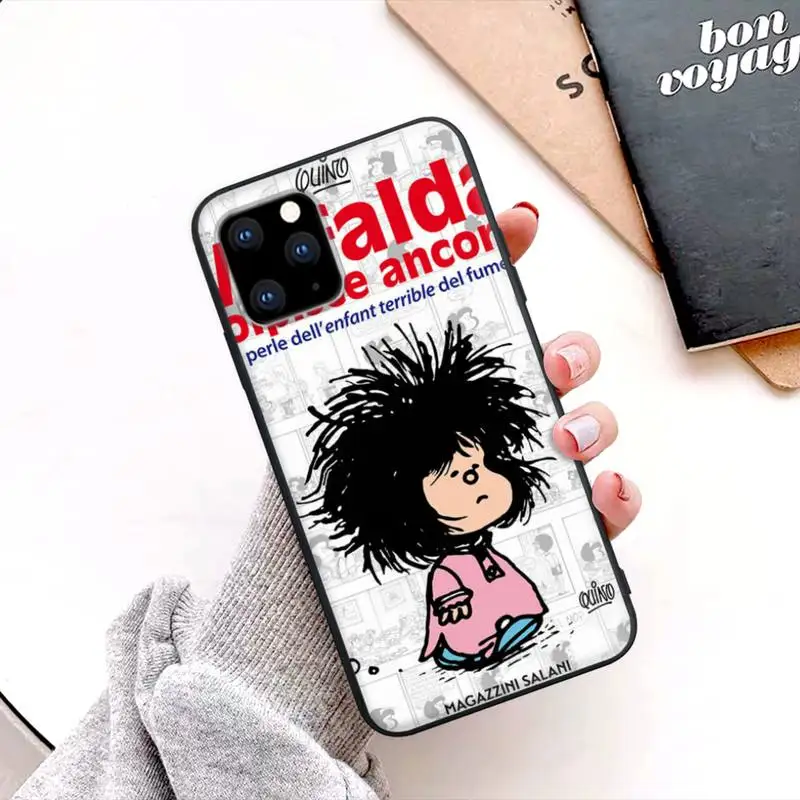 Horúce Mafalda Čierne Silikónové Mobilný Telefón Kryt Puzdro Pre Huawei P9 P10 P20 P30 P40 Lite Pro P Smart 2019 2020 4