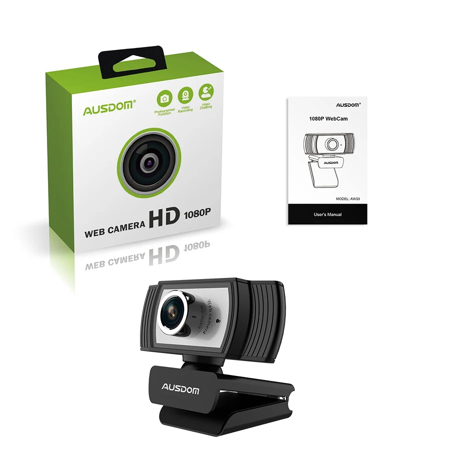 AUSDOM AW33 Kamera 1080P Full HD Manuálne Zaostrenie 5 Triedy USB Webová Kamera Na Business PC Kamera vhodné pre Android Windows IOS 4