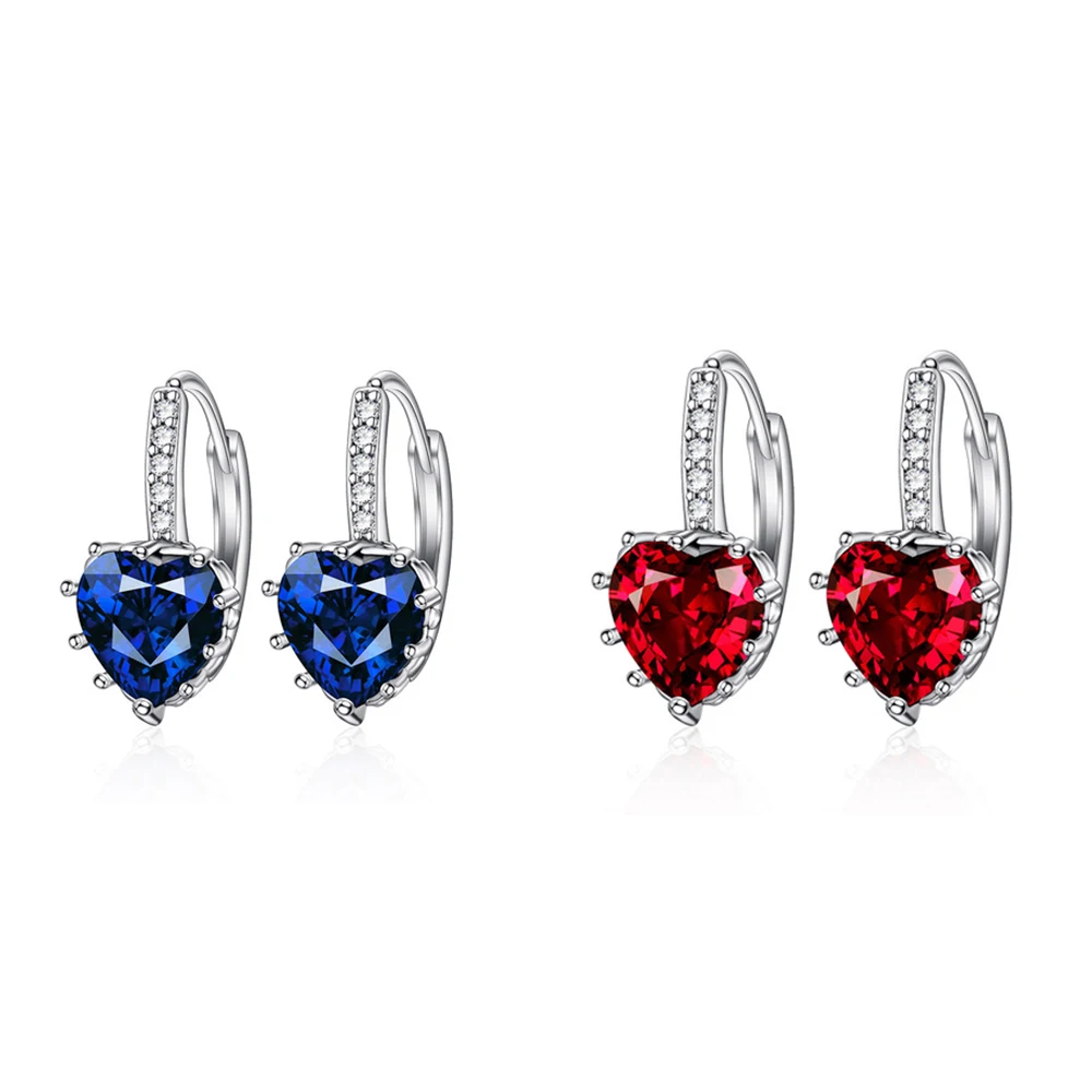 Klasické tvare srdca cubic zirconia crystal Drahokamu náušnice pre ženy, dievča, meď materiál kórejský náušnice šperky darček 2020 0