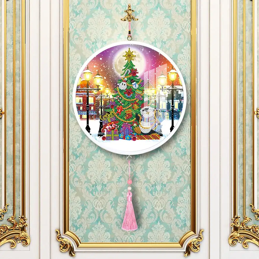5d Diy Diamond Mozaiky Vianočný Stromček Zarámované Diamond Maľovanie Kolo Plné Vŕtanie Diy Vianočný Darček Pre Priateľa S Rámom YKH45 5