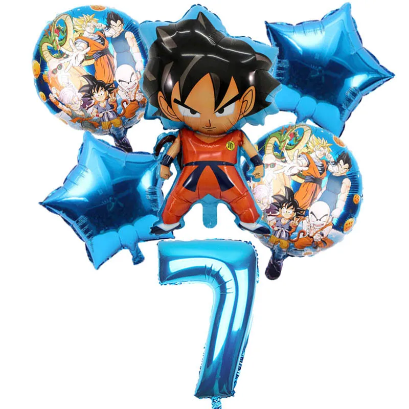 1Set Son Goku Hrdina Tému, Narodeniny, Party Dekorácie Vlajka Tortu Vložiť Balóny Deti Narodeninovej Party Jednorázový Riad Dodávky 0