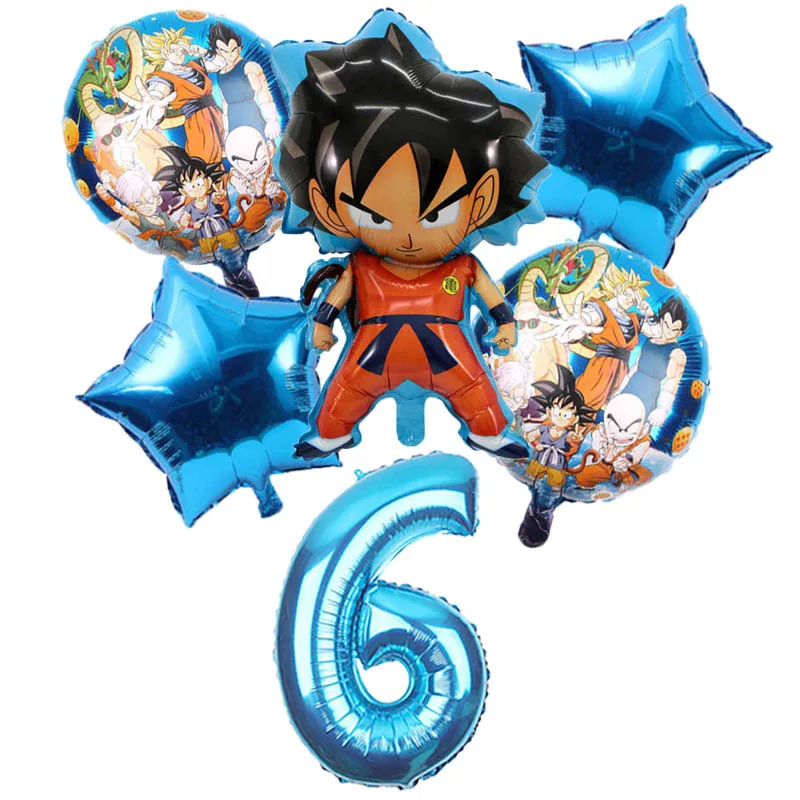 1Set Son Goku Hrdina Tému, Narodeniny, Party Dekorácie Vlajka Tortu Vložiť Balóny Deti Narodeninovej Party Jednorázový Riad Dodávky 2