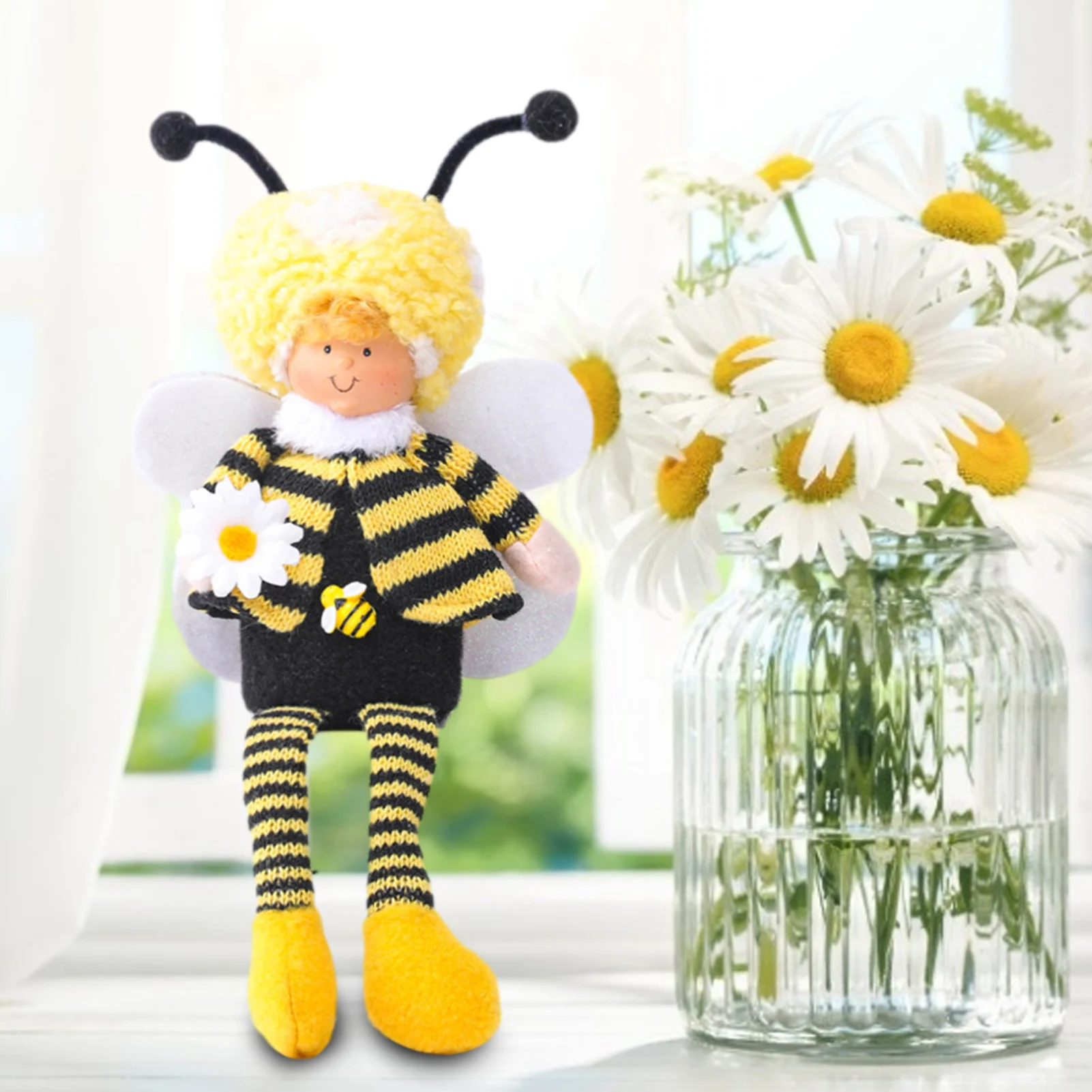 Veľkonočné Honey Bee Bábika Plnené Bee Plushie Domov Dieťa Nohy Statku Festival Dekor Ozdoby Visiace Zariadených Tabuľka Veci 1
