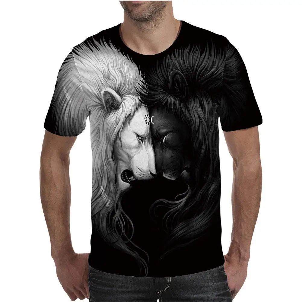 Hip Hop Streetwear Muži t-shirt Módne Mužov Black Bežné 3D Vytlačené Krátky Rukáv Kolo Krku T-Shirt Tee Top футболка оверсай 2021 4