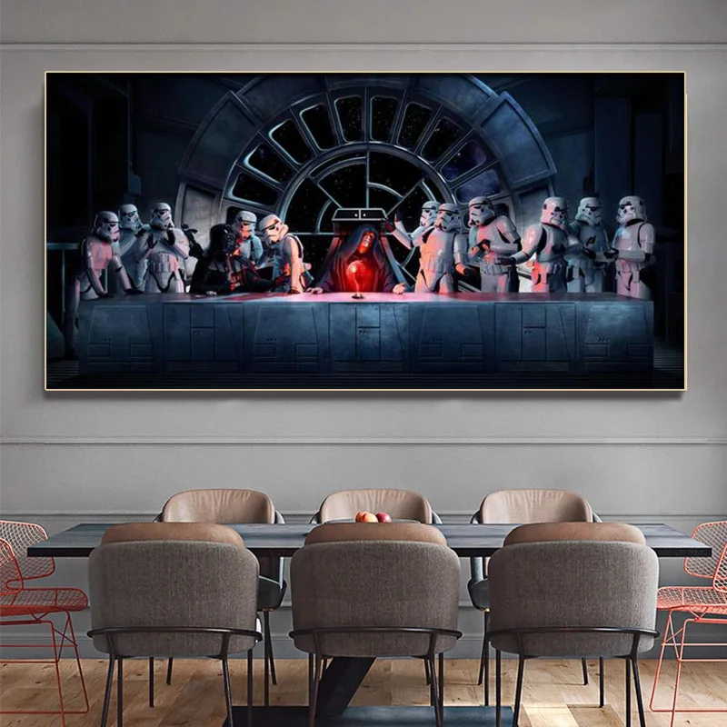 Posledná Večera Star Wars Darth Vader Storm Trooper Wall Art Plátno Na Maľovanie Plagátu A Obrázok Pre Obývacia Izba Domova Cudros 1
